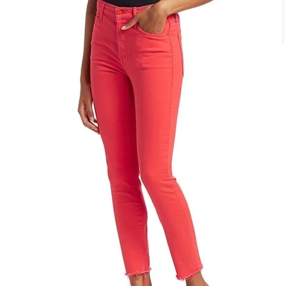 Free People Mother Denim High Waisted Rascal Ankle Fray in Chalk It Up size  30 - Picture 4 of 8